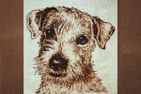 Fox Terrier Embroidery Design Review for Small Business Merch