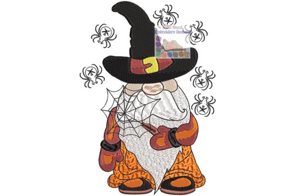 Halloween Guy Gnome: Embroidered Charm for Handmade Gifts