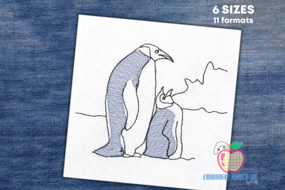 Mother Penguin with Baby Penguin Embroidery Review