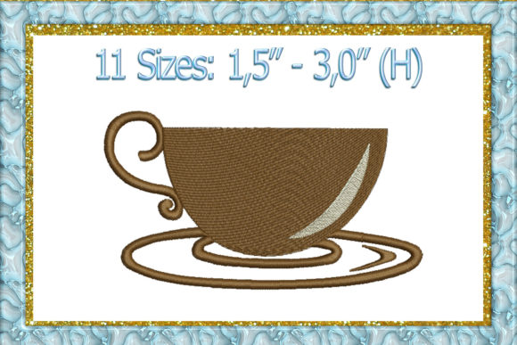 Сoffee Cup Embroidery Design for Boutique Apparel