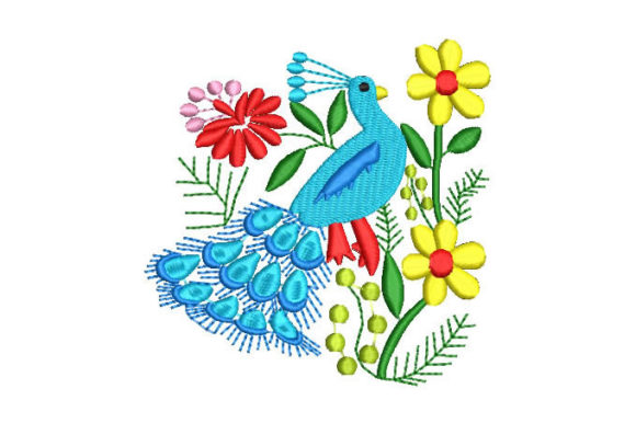 Peacock Design with Flowers: An Embroiderer's Review